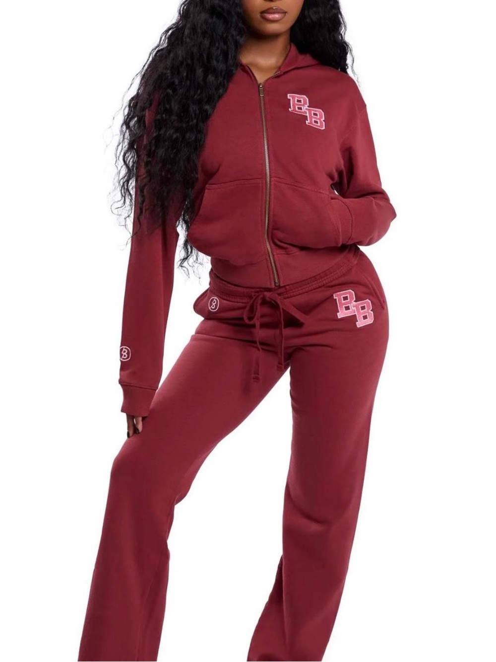 Body by Raven Tracy University Hoodie + Sweatpants 2.0 Size S - Burgundy/Pink